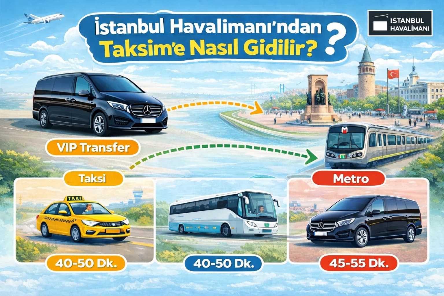 İstanbul Havalimanı’ndan Taksim’e Nasıl Gidilir? (2026 Güncel Rehber)